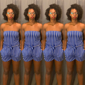 Royal Blue Stripped Romper